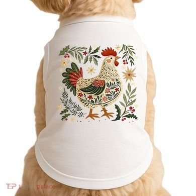 Christmas Chicken Western Floral Doggie Tank