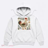 Christmas Chicken Western Floral Hoodie thumb 0