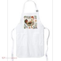 Christmas Chicken Western Floral Apron thumb 0