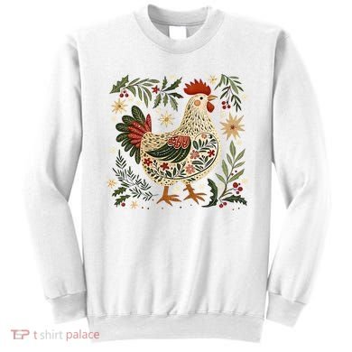 Christmas Chicken Western Floral Sweatshirt
