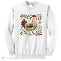 Christmas Chicken Western Floral Sweatshirt thumb 0