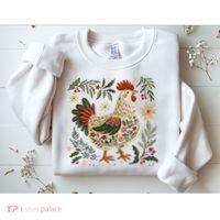 Christmas Chicken Western Floral Sweatshirt thumb 2