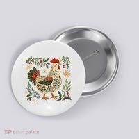 Christmas Chicken Western Floral Button thumb 0