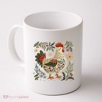 Christmas Chicken Western Floral Coffee Mug thumb 0