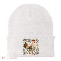 Christmas Chicken Western Floral Beanie thumb 0