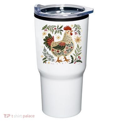 Christmas Chicken Western Floral Tumbler