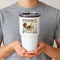Christmas Chicken Western Floral Tumbler thumb 2