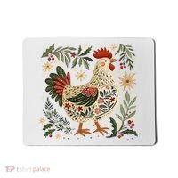 Christmas Chicken Western Floral Mousepad thumb 0