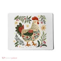 Christmas Chicken Western Floral Mousepad thumb 0