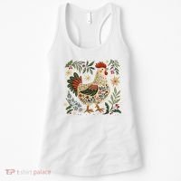 Christmas Chicken Western Floral Women's Tank Top thumb 0