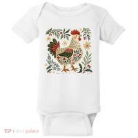 Christmas Chicken Western Floral Baby Bodysuit thumb 0