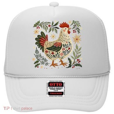 Christmas Chicken Western Floral Hat