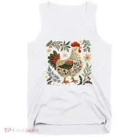 Christmas Chicken Western Floral Tank Top thumb 0