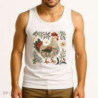 Christmas Chicken Western Floral Tank Top thumb 3