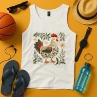 Christmas Chicken Western Floral Tank Top thumb 4