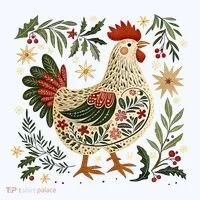 Christmas Chicken Western Floral Tank Top thumb 6