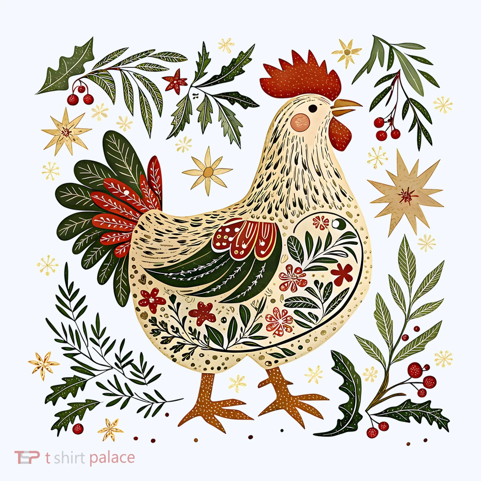 Christmas Chicken Western Floral Tank Top