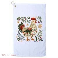 Christmas Chicken Western Floral Golf Towel thumb 0
