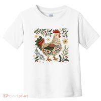Christmas Chicken Western Floral Toddler T-Shirt thumb 0
