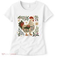 Christmas Chicken Western Floral Women's T-Shirt thumb 0