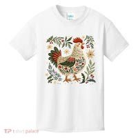 Christmas Chicken Western Floral Kids T-Shirt thumb 0