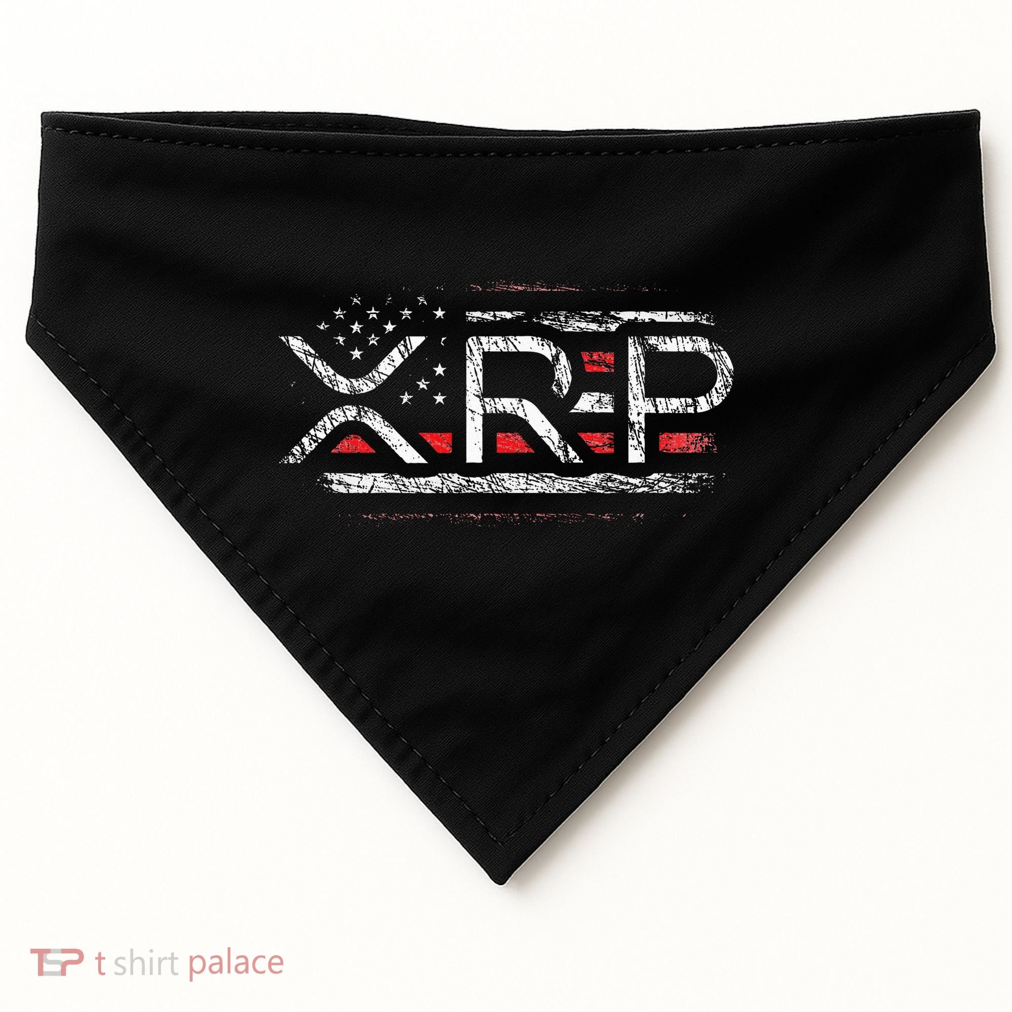 Crypto Currency Xrp Cryptocurrency American Flag Xrp USA-Made Doggie Bandana