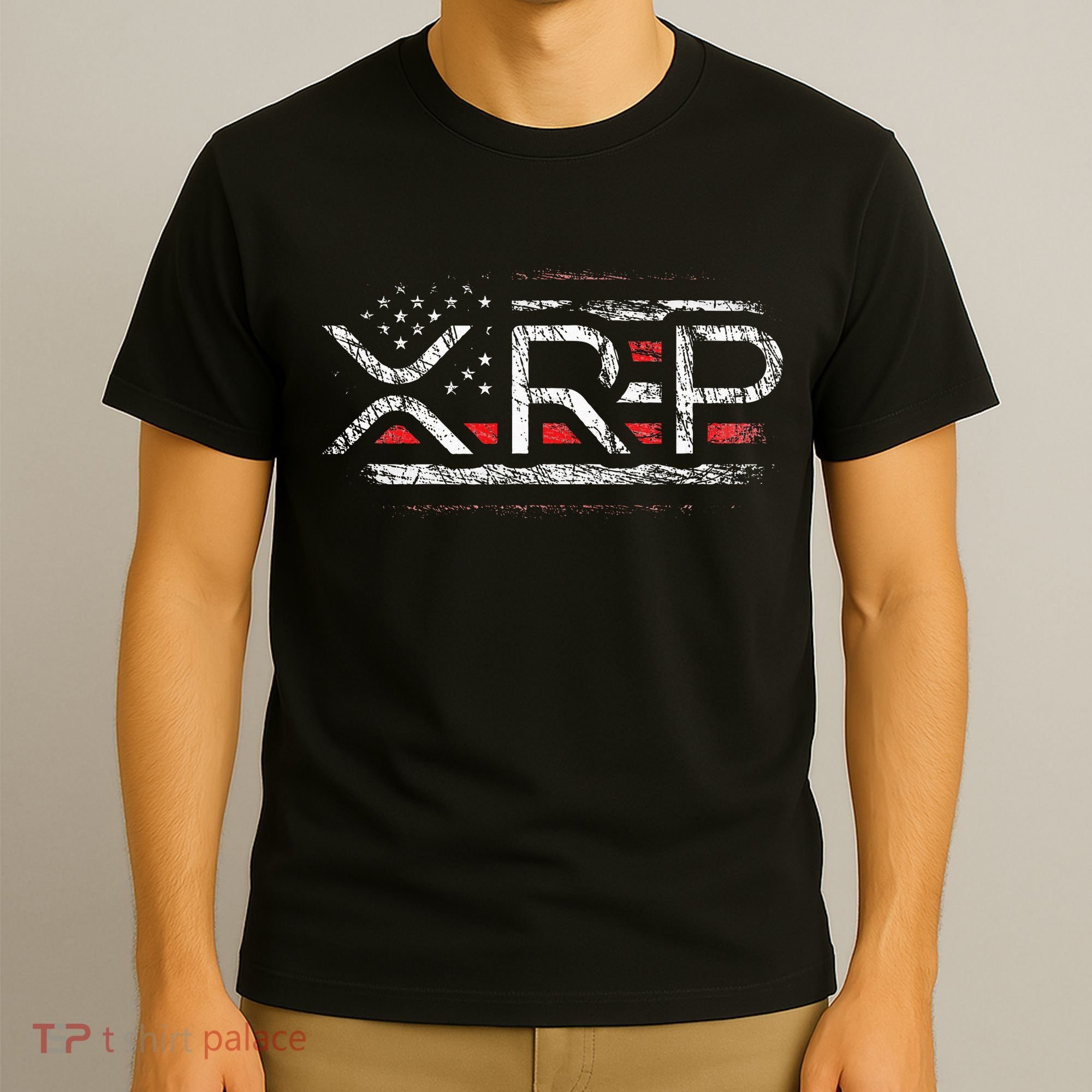Crypto Currency Xrp Cryptocurrency American Flag Xrp T-Shirt