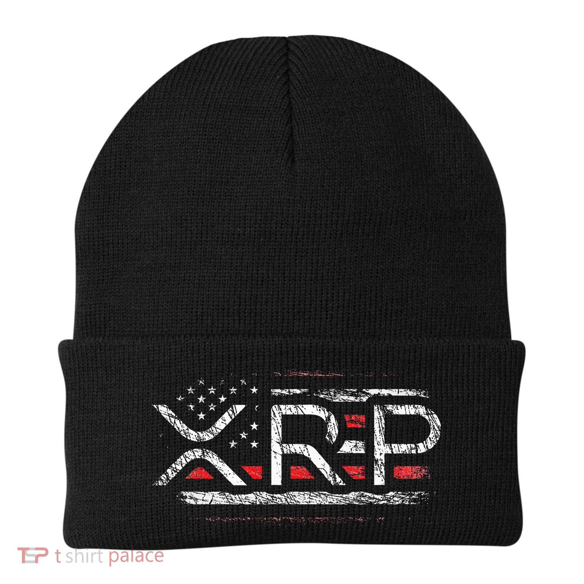 Crypto Currency Xrp Cryptocurrency American Flag Xrp Beanie