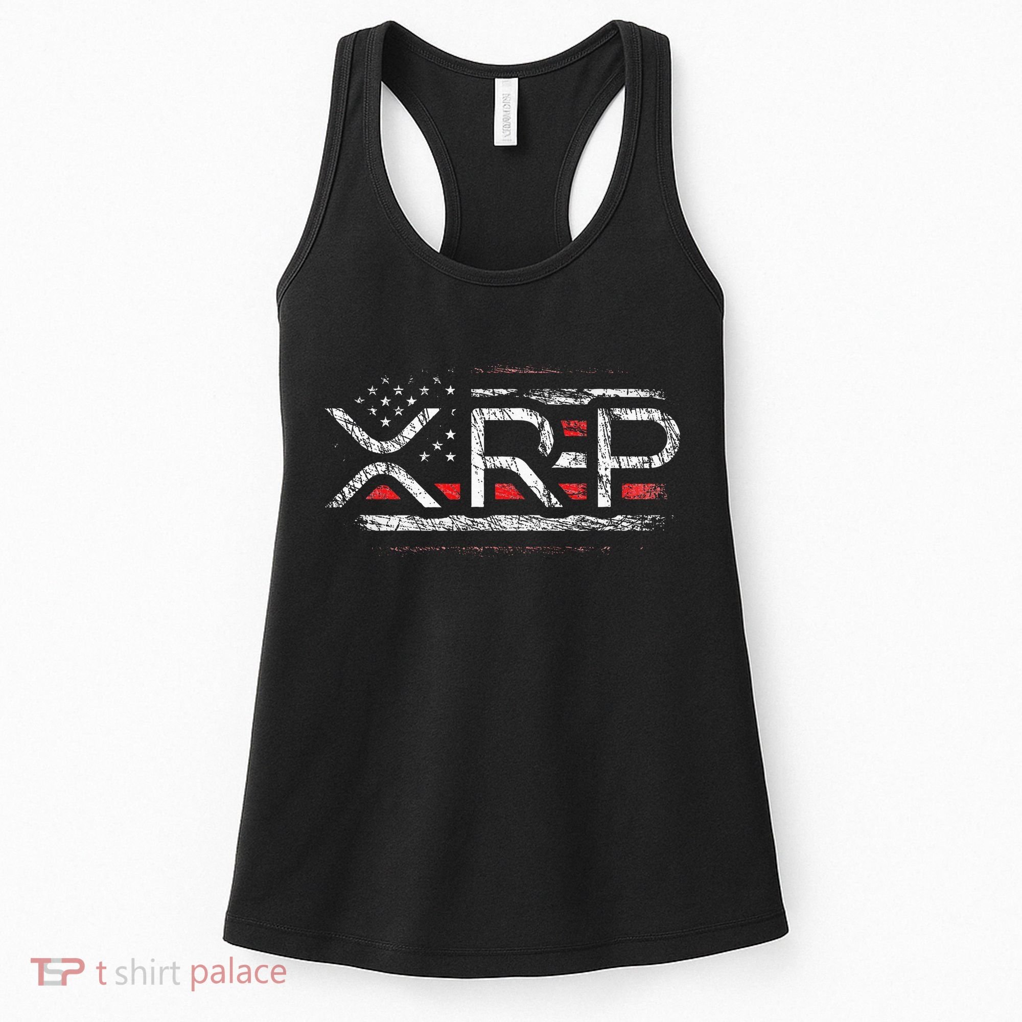 Crypto Currency Xrp Cryptocurrency American Flag Xrp Women's Tank Top