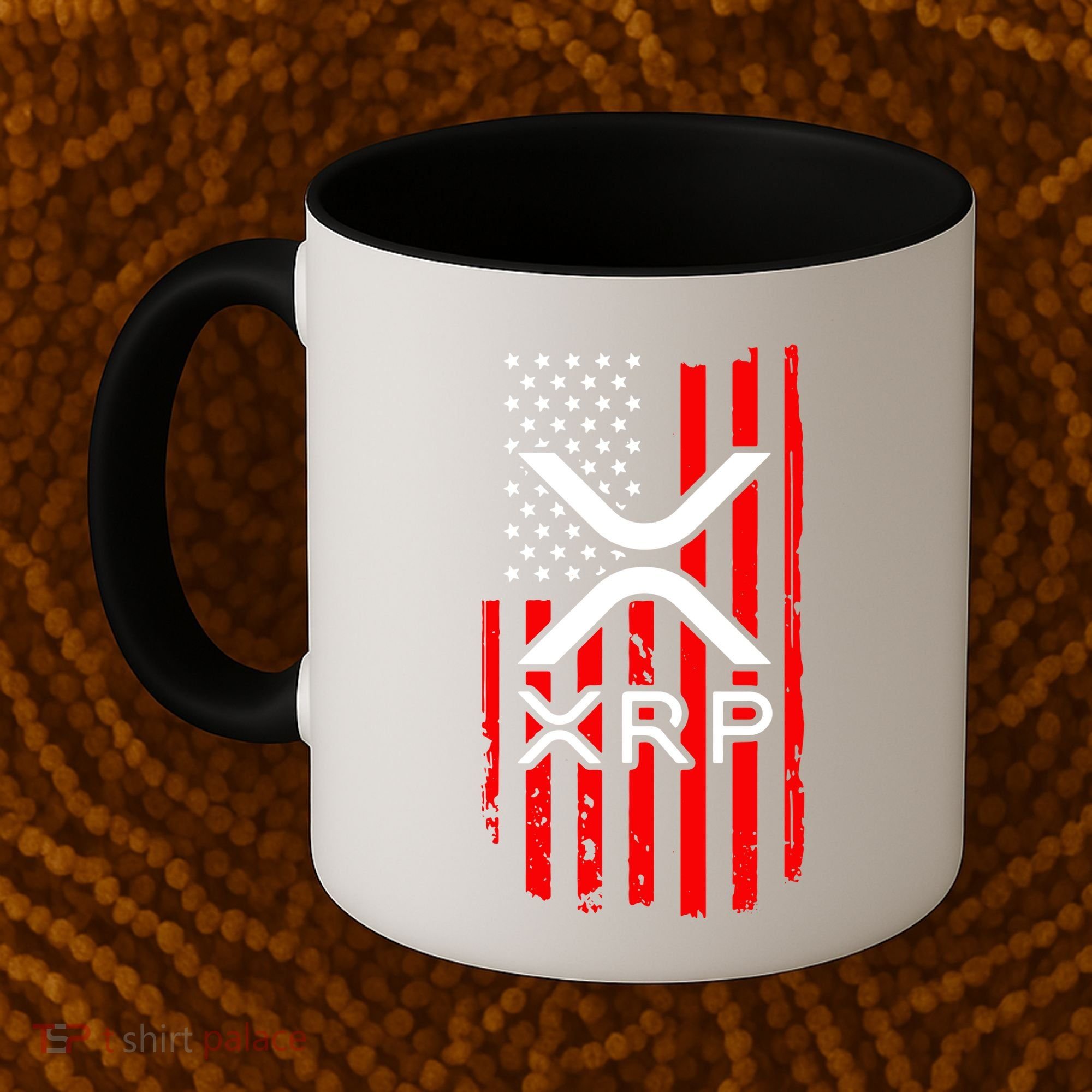 Crypto Currency Xrp Ripple Internet Money American Flag Coffee Mug