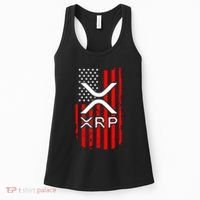 Crypto Currency Xrp Ripple Internet Money American Flag Women's Tank Top thumb 0