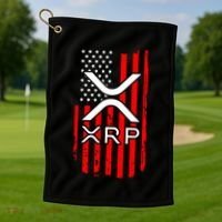 Crypto Currency Xrp Ripple Internet Money American Flag Golf Towel thumb 1
