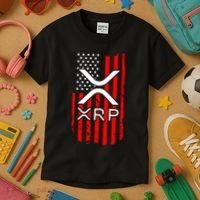 Crypto Currency Xrp Ripple Internet Money American Flag Kids T-Shirt thumb 3