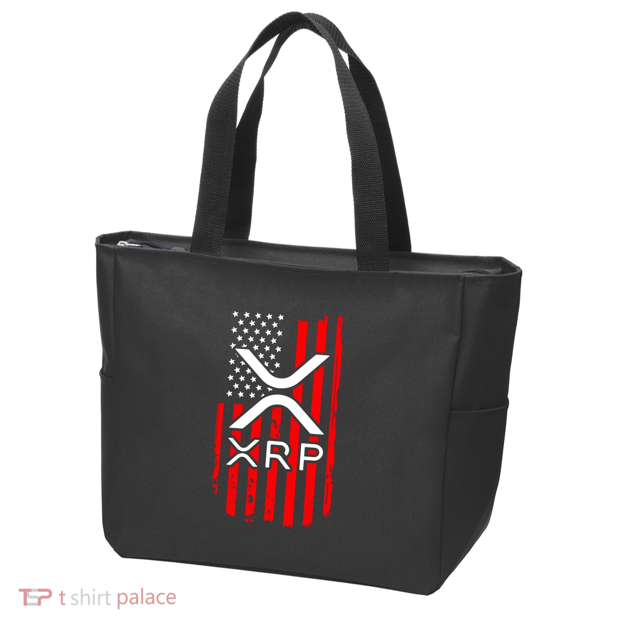Crypto Currency Xrp Ripple Internet Money American Flag Tote Bag