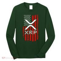Crypto Currency Xrp Ripple Internet Money American Flag Long Sleeve Shirt thumb 0