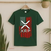 Crypto Currency Xrp Ripple Internet Money American Flag T-Shirt thumb 2
