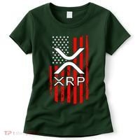 Crypto Currency Xrp Ripple Internet Money American Flag Women's T-Shirt thumb 0