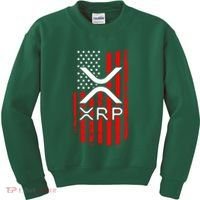 Crypto Currency Xrp Ripple Internet Money American Flag Kids Sweatshirt thumb 0