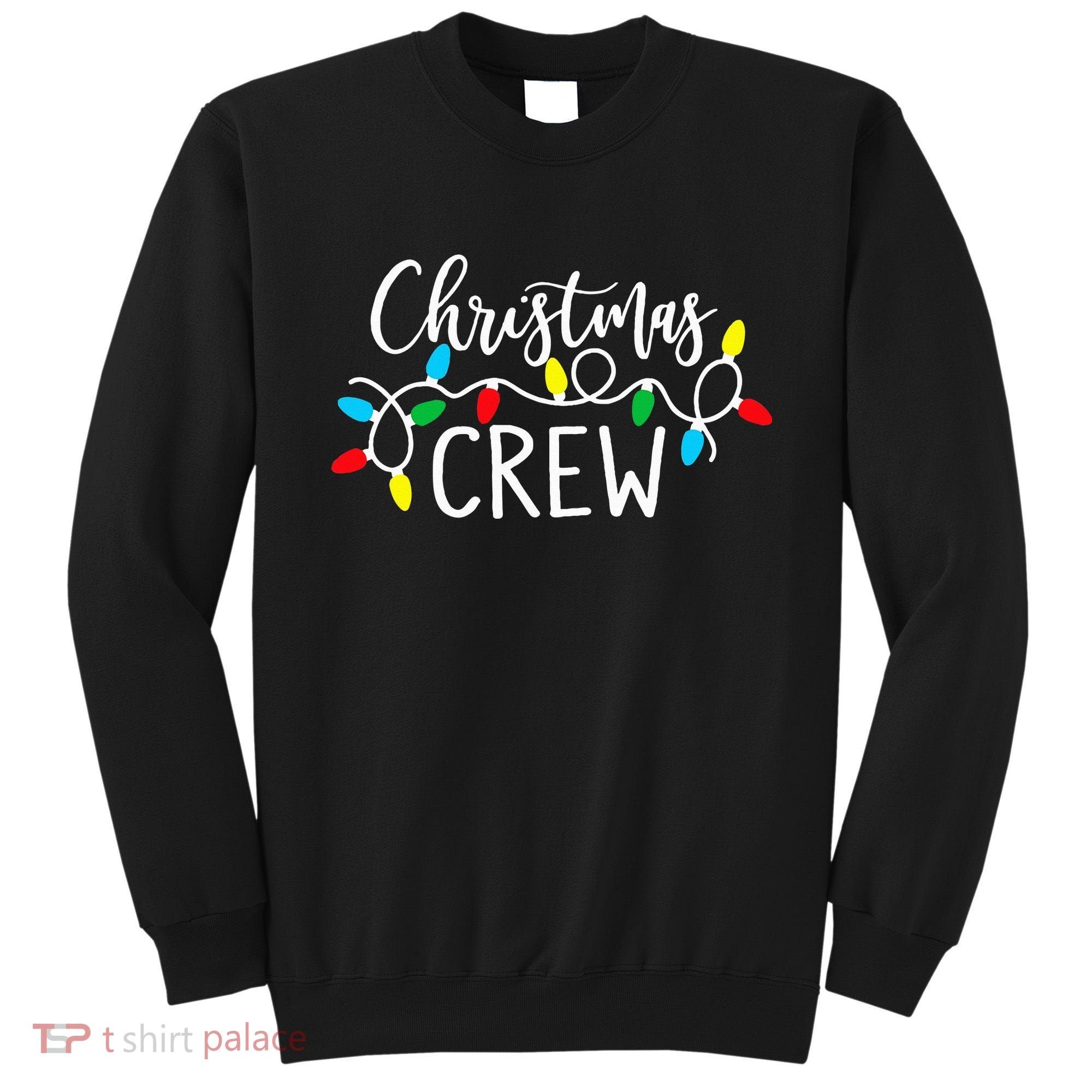 Christmas Crew Xmas Lights Pajama Happy Holiday Sweatshirt