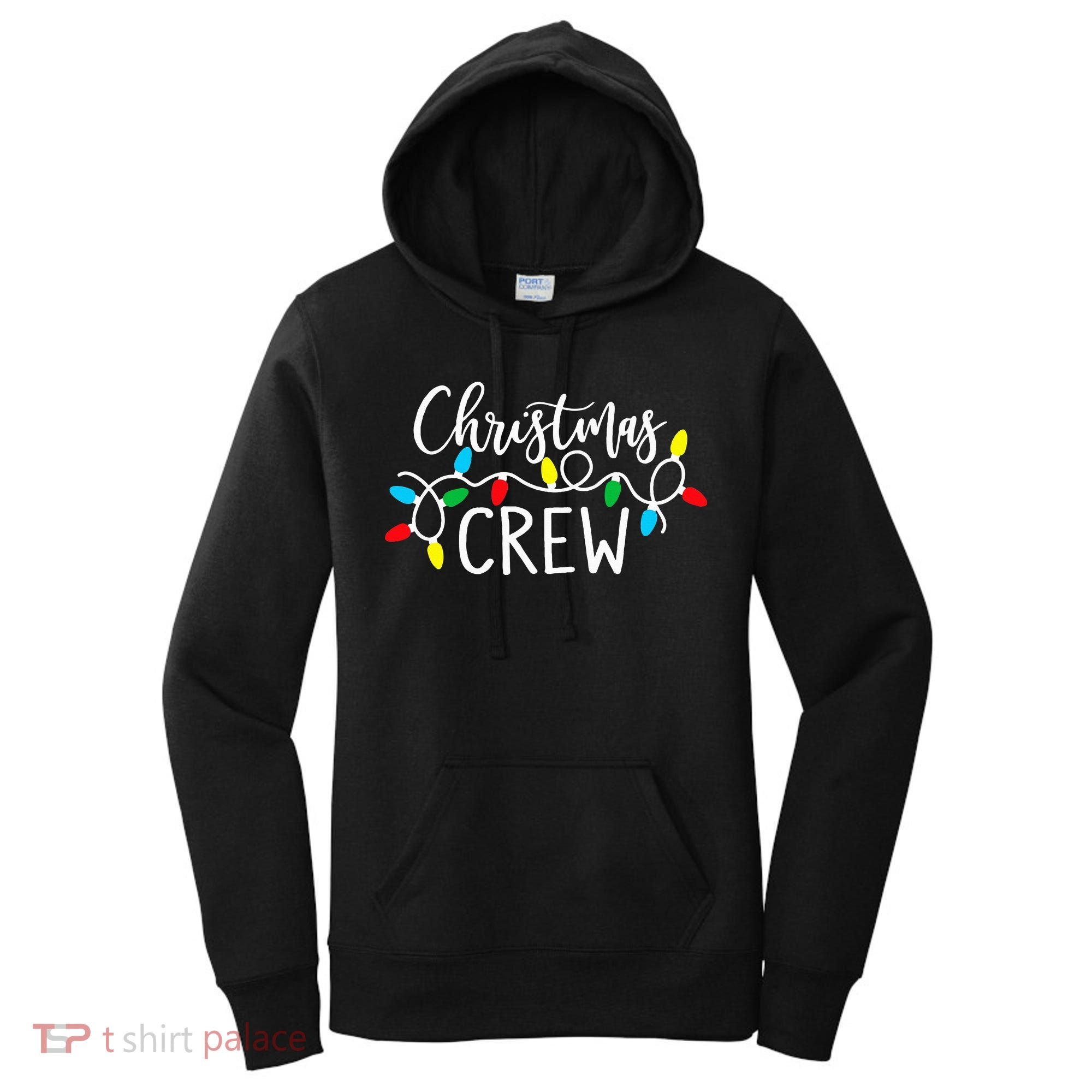 Christmas Crew Xmas Lights Pajama Happy Holiday Women's Hoodie