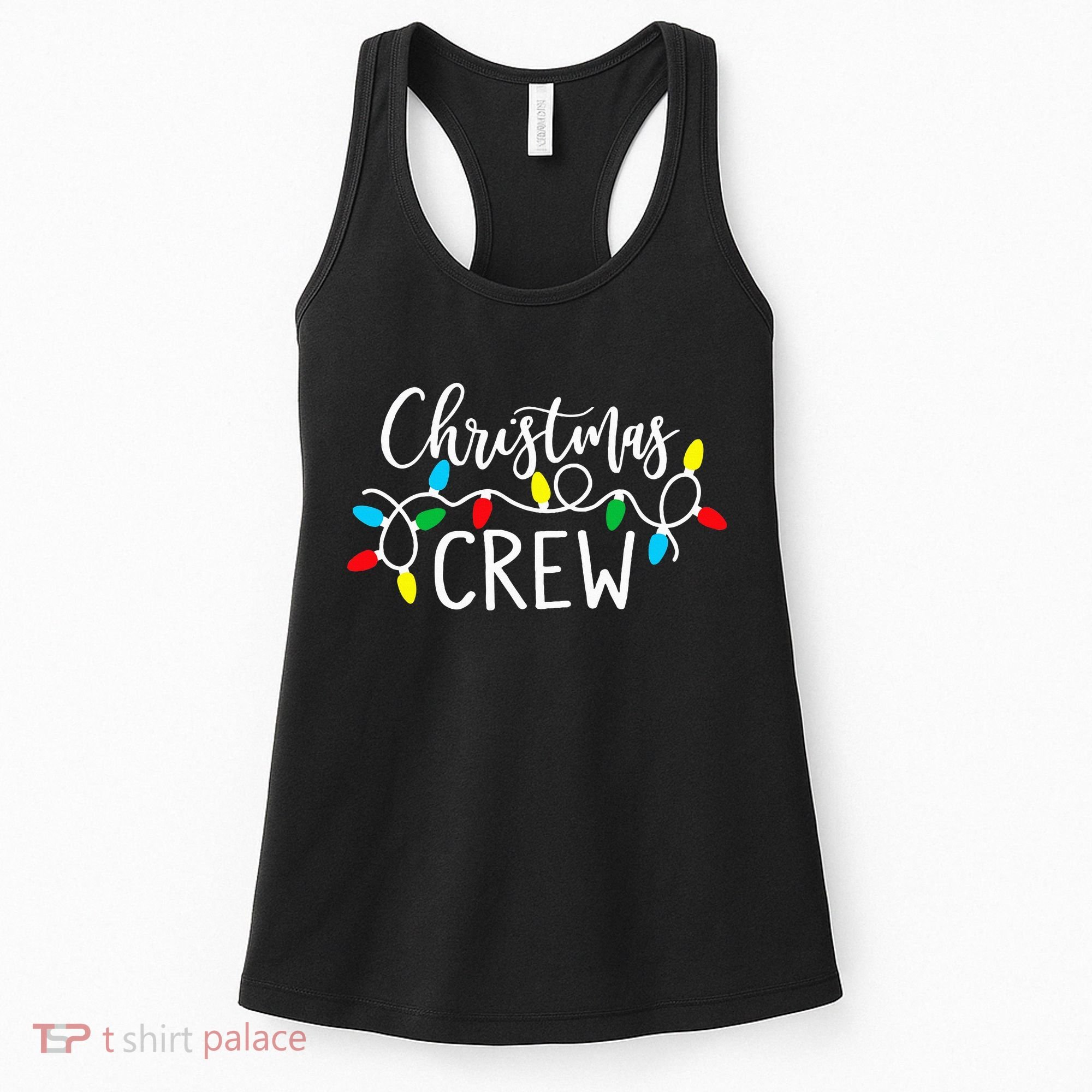 Christmas Crew Xmas Lights Pajama Happy Holiday Women's Tank Top