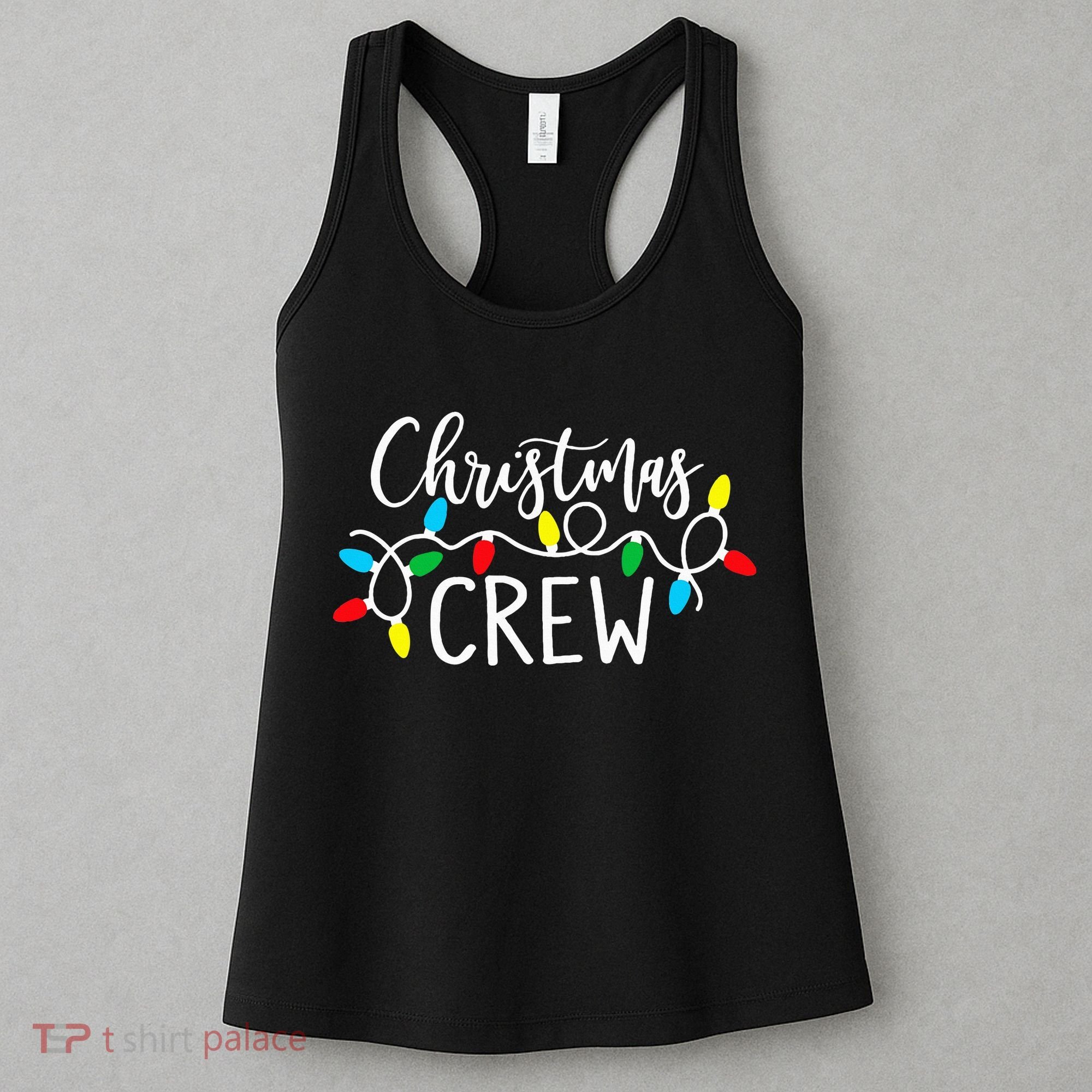 Christmas Crew Xmas Lights Pajama Happy Holiday Women's Tank Top