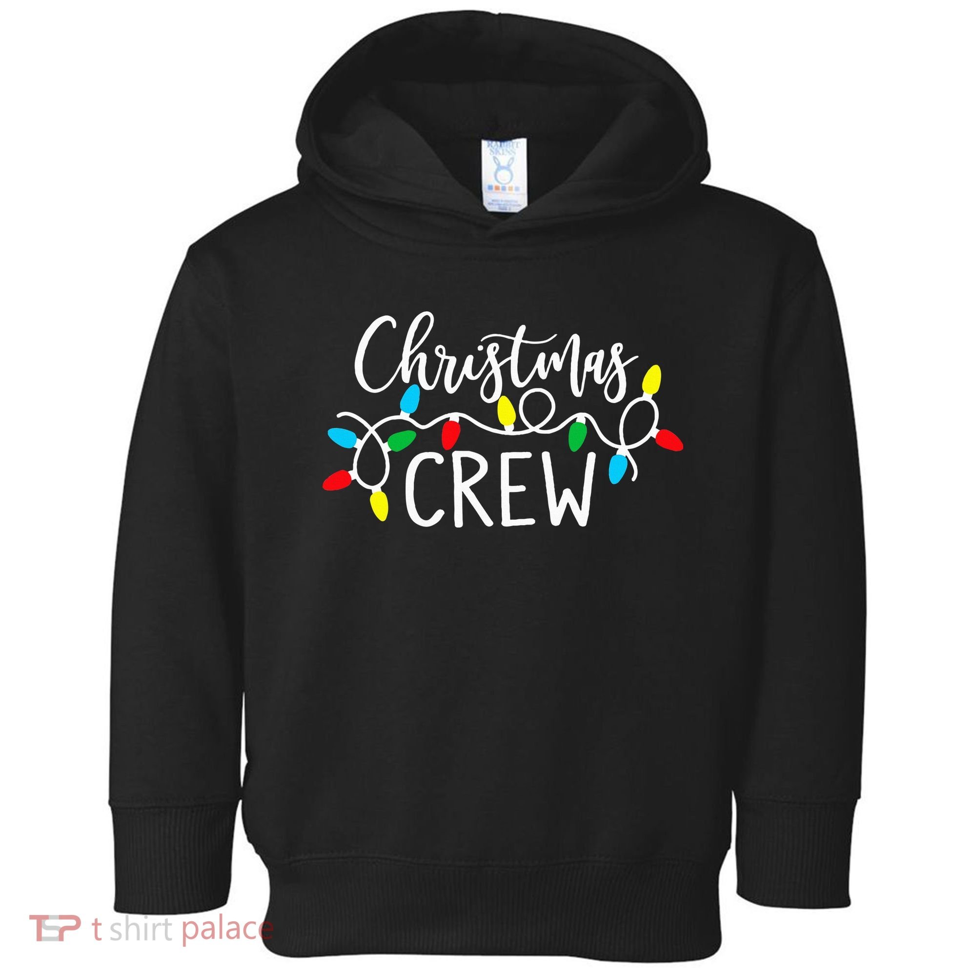 Christmas Crew Xmas Lights Pajama Happy Holiday Toddler Hoodie
