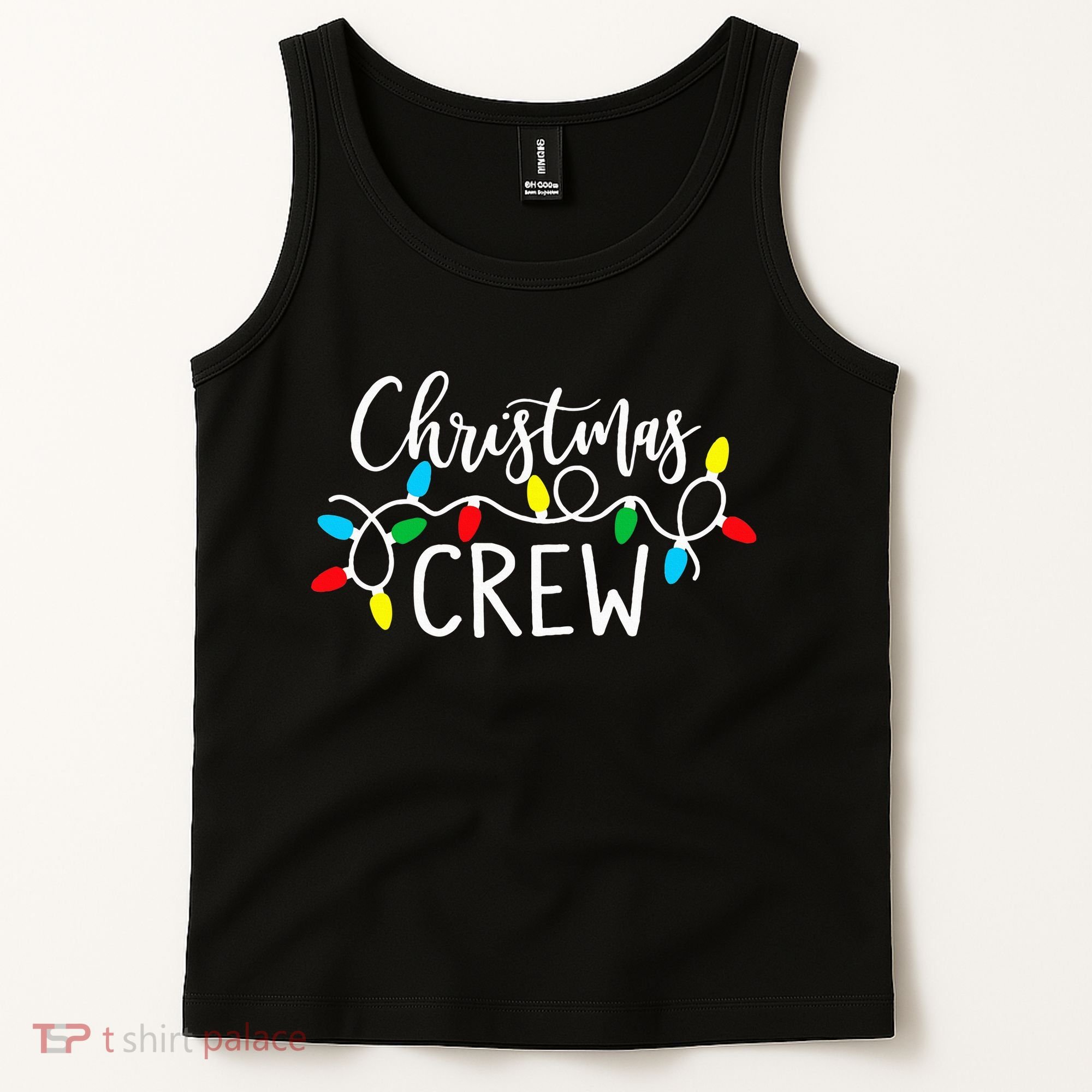 Christmas Crew Xmas Lights Pajama Happy Holiday Tank Top