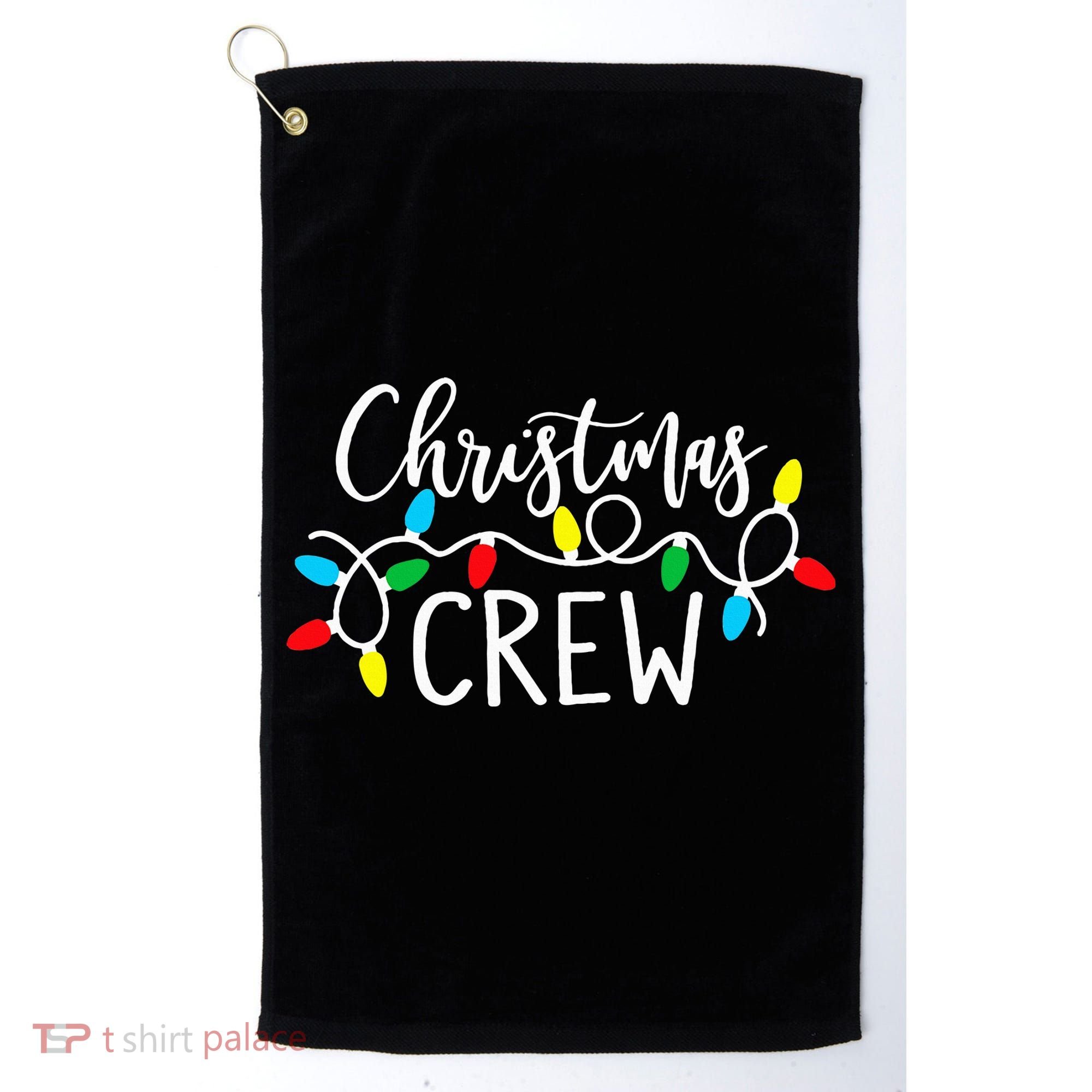 Christmas Crew Xmas Lights Pajama Happy Holiday Golf Towel