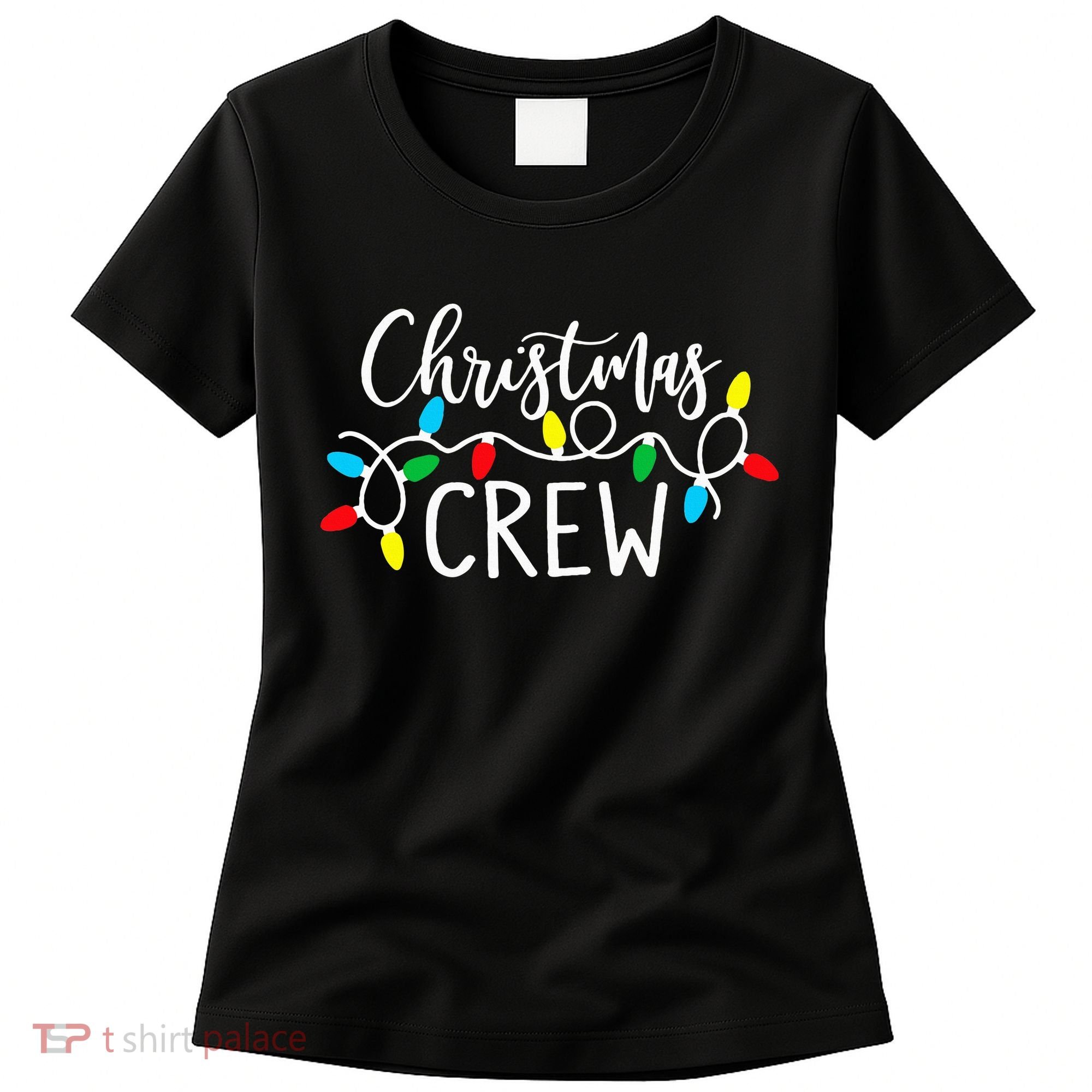 Christmas Crew Xmas Lights Pajama Happy Holiday Women's T-Shirt