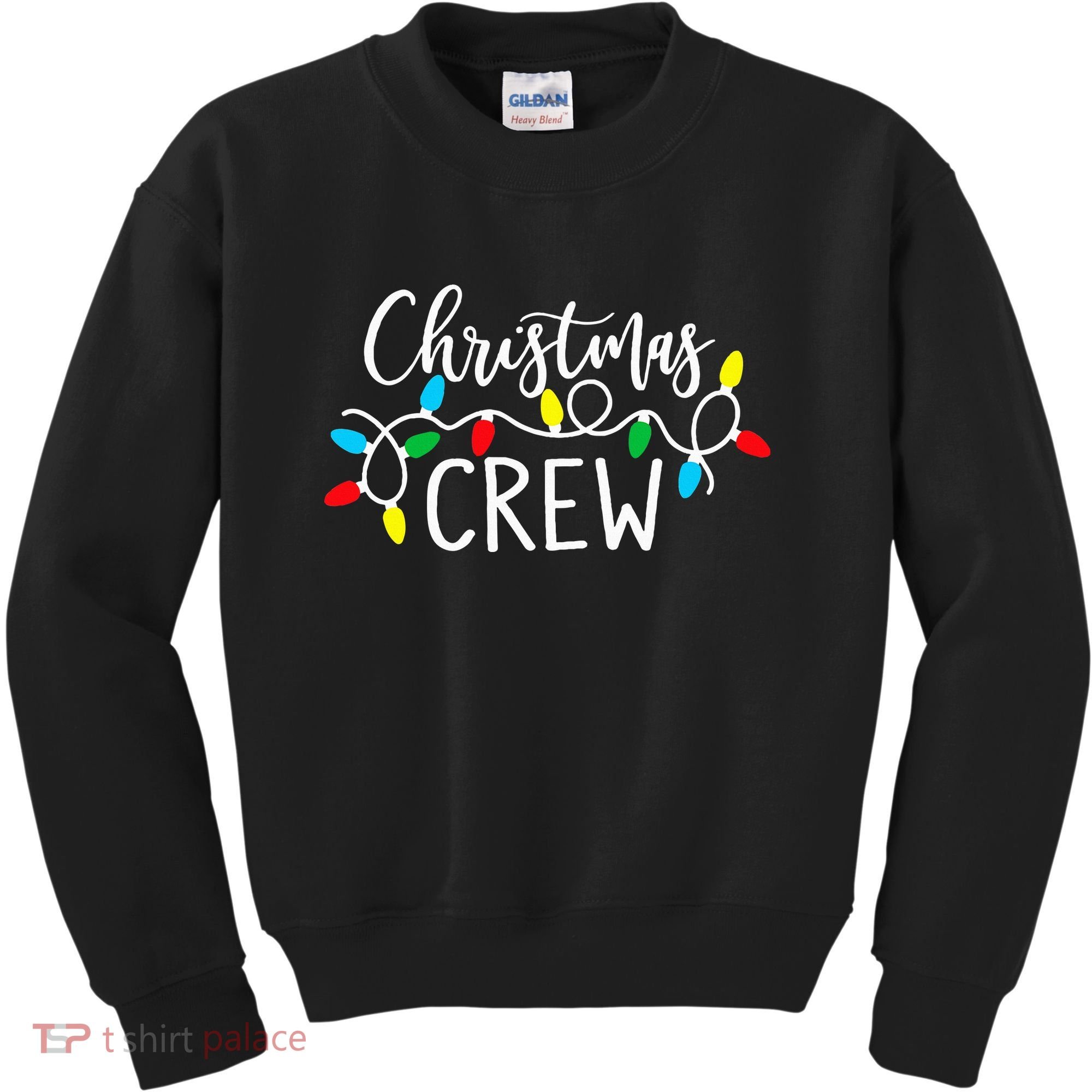 Christmas Crew Xmas Lights Pajama Happy Holiday Kids Sweatshirt