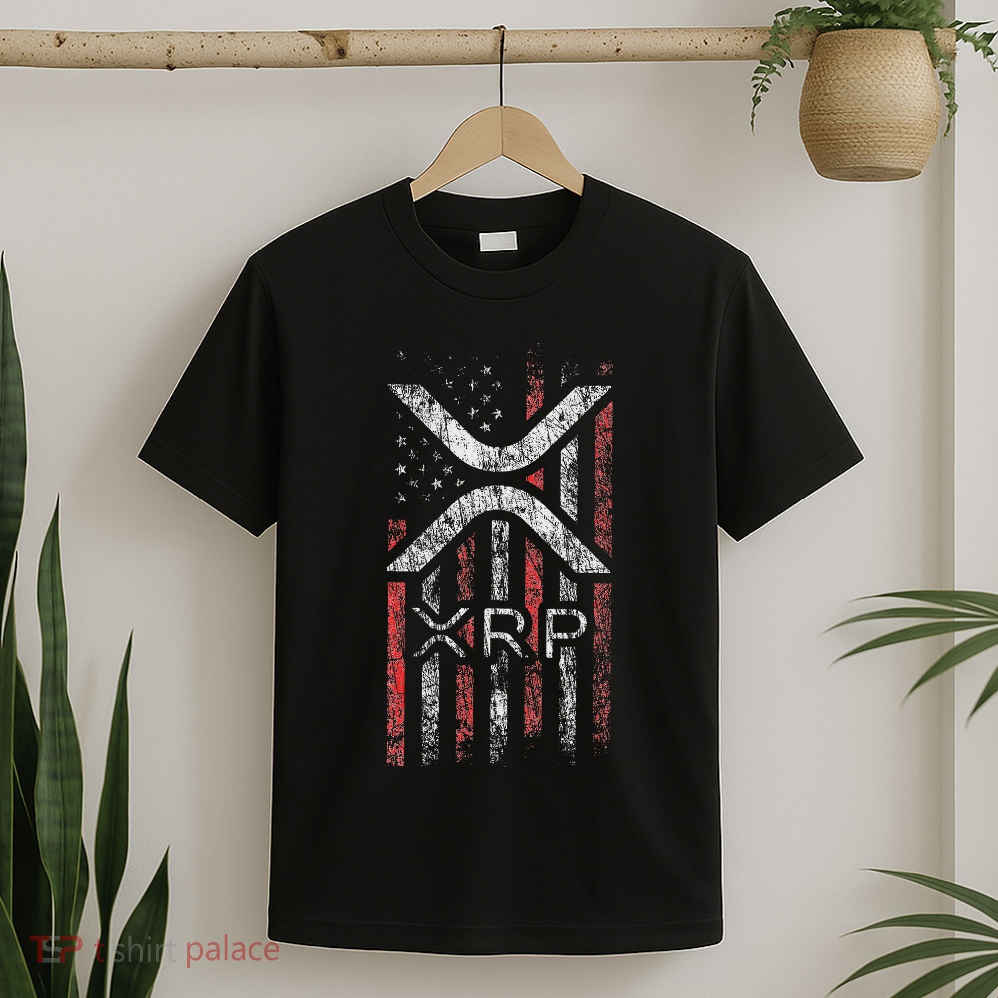 Crypto Currency Xrp Cryptocurrency American Flag Xrp T-Shirt