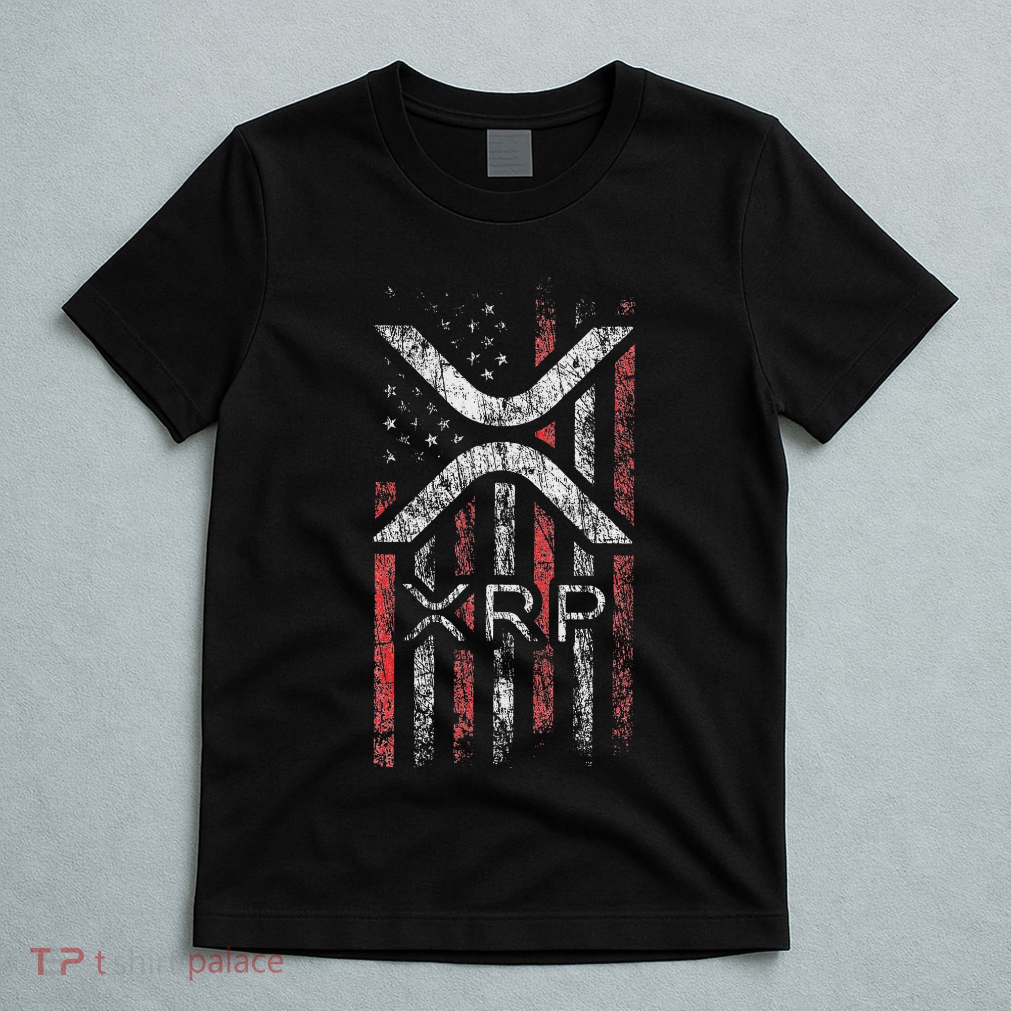 Crypto Currency Xrp Cryptocurrency American Flag Xrp T-Shirt