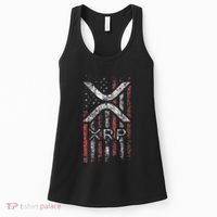 Crypto Currency Xrp Cryptocurrency American Flag Xrp Women's Tank Top thumb 0